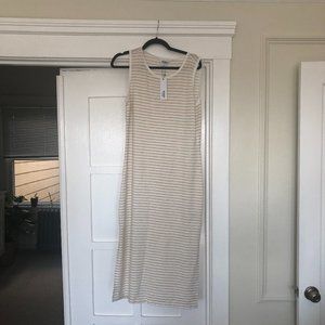 BB Dakota Heather Oatmeal Striped Midi Dress NWT